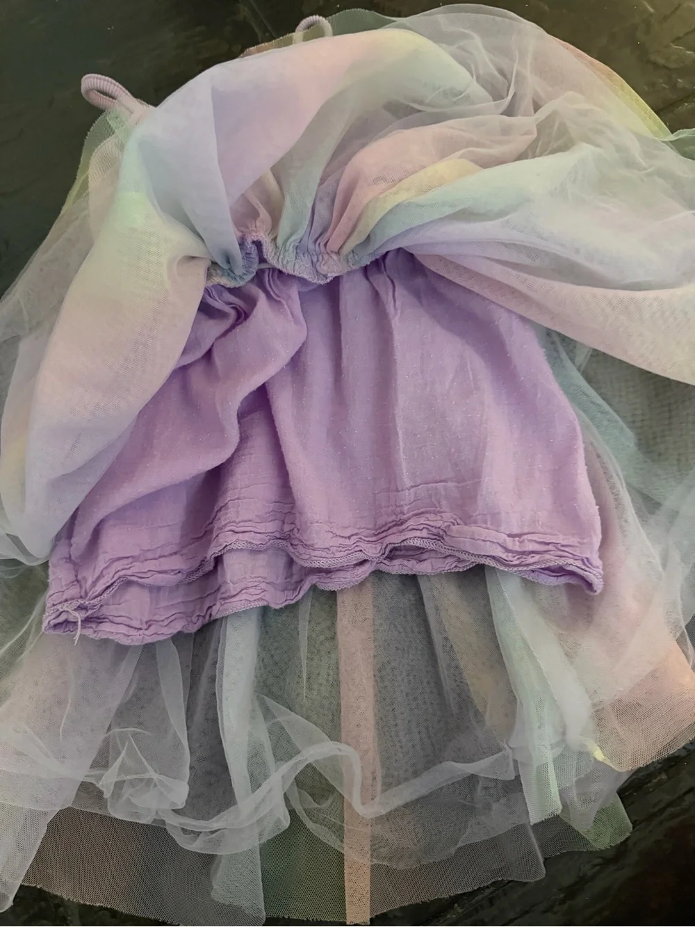 Zara Girls Rainbow Tulle Dress Size 4 Years Pastel Princess Party Dress Fairy